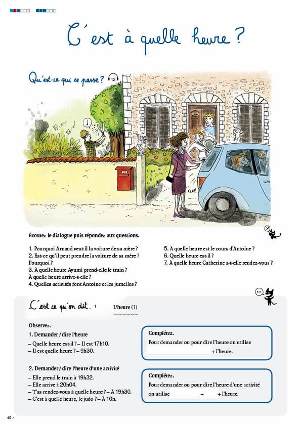 エコールサンパのフランス語教材「C'est sympa livret 3」の40ページ目